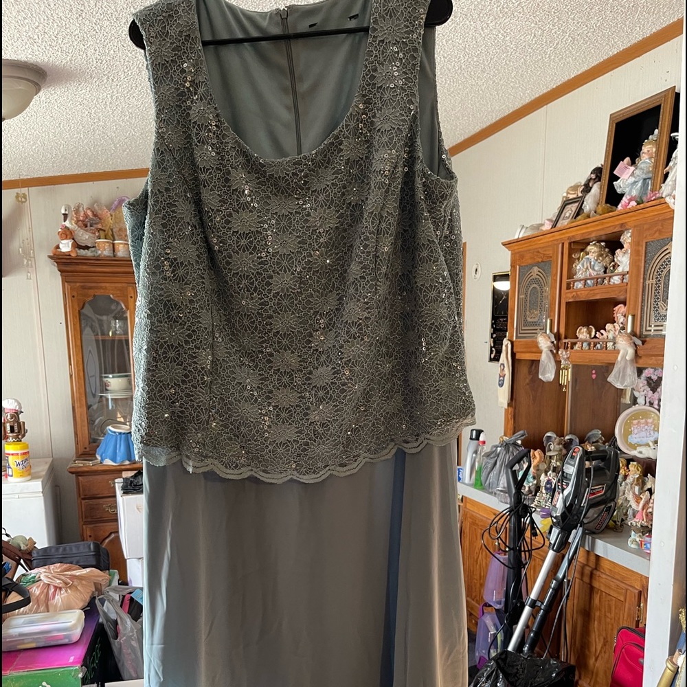 Blueish gray dress with jacket